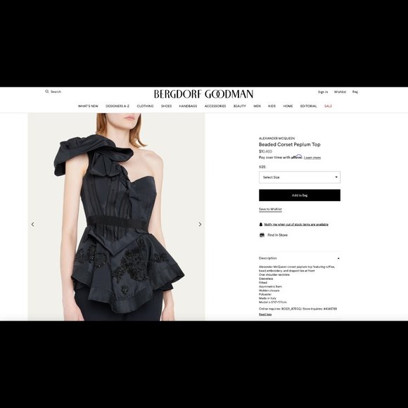 $10,400 NWT Alexander McQueen Beaded Sculptural Corset Peplum Runway Top - Picture 3 of 12